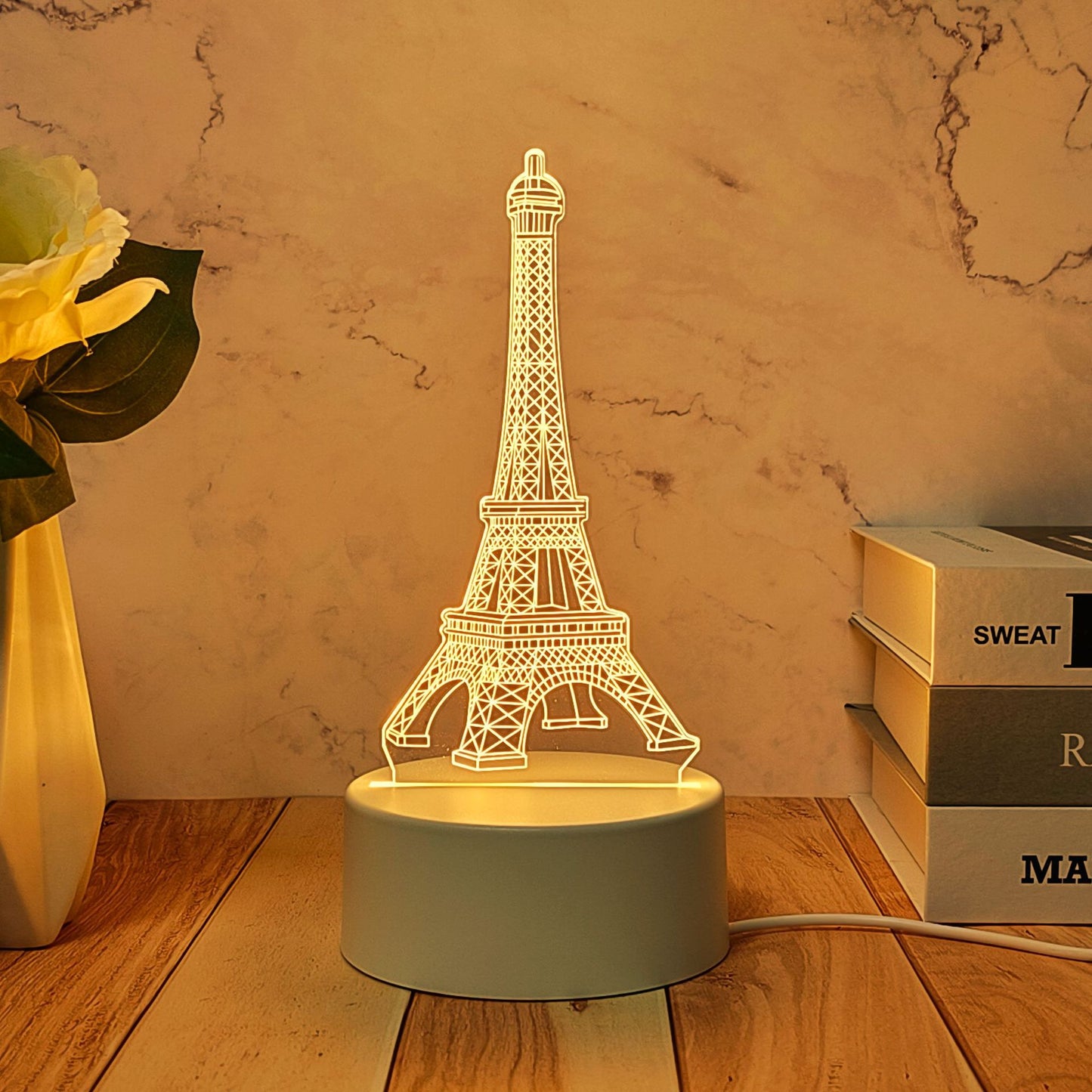 Cross-Border Creative3d Night Light Acrylic Board Internet Celebrity Hot-Selling Bedside Lamp Remote Control3d Nezha Night Light Ambient Light