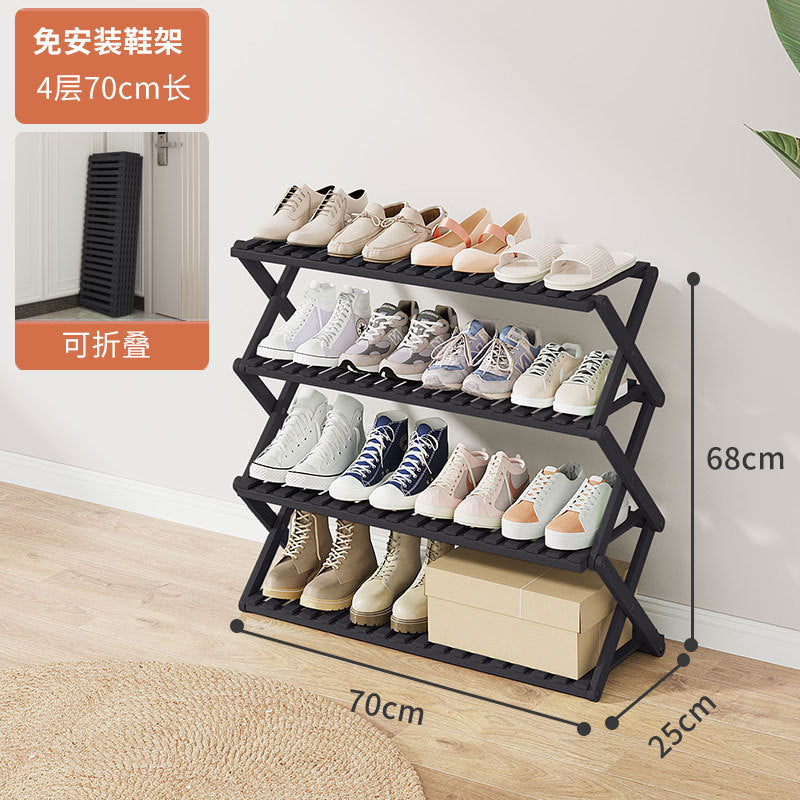 Shoe Rack Multi-layer Household Folding Doorway Storage Shoe Rack Dormitory Space-saving Simple Layered Partition Shoe Rack