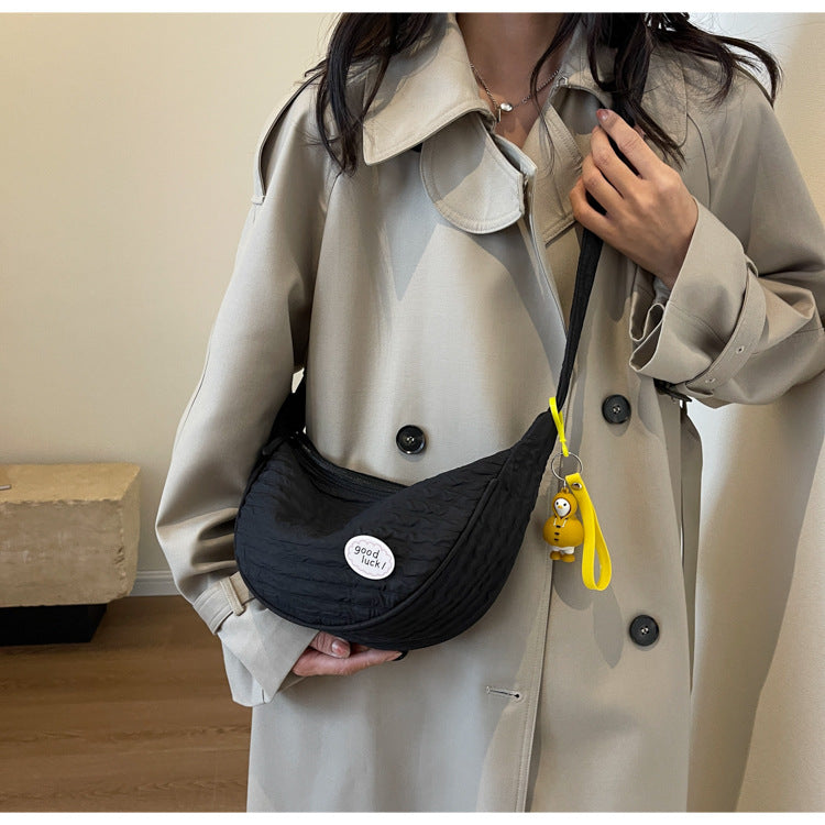 Cute and Versatile Niche Canvas Small Bag for Women2023New Women's Bag Korean Version Crossbody Bag Fashion Single Shoulder Dumpling Bag
