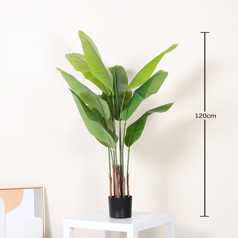 Cross-Border Nordic Large Living Room Decoration Bedroom Floor Fake Tree Bionic Traveler Banana Ficus Lyrata Potted Plant Artificial Green Plant