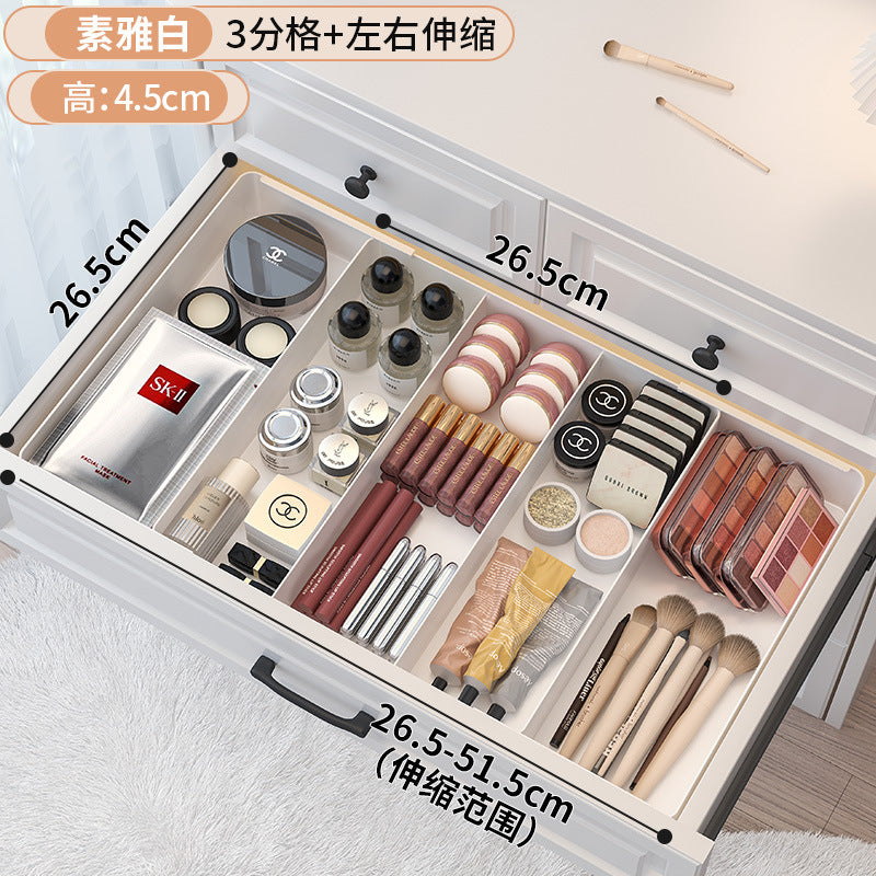 Drawer Divider Storage Box Expandable Dressing Table Cosmetics Kitchen Tableware Desktop Miscellaneous Organizer Box