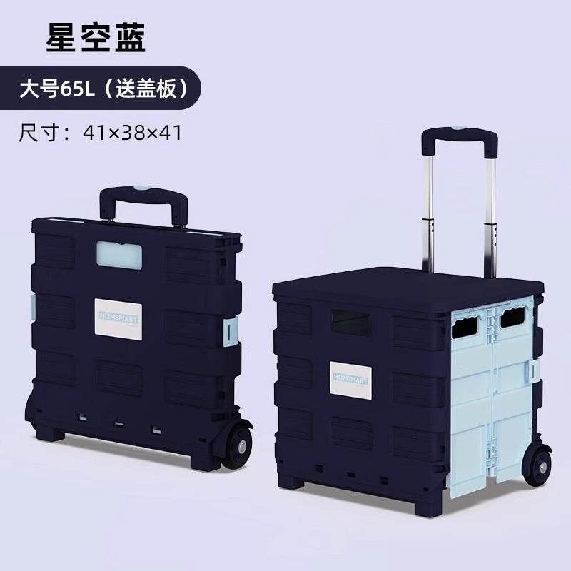 Pulling Cart for Grocery Shopping and Package Delivery, Lightweight Folding Stair Climbing Handcart with Cover