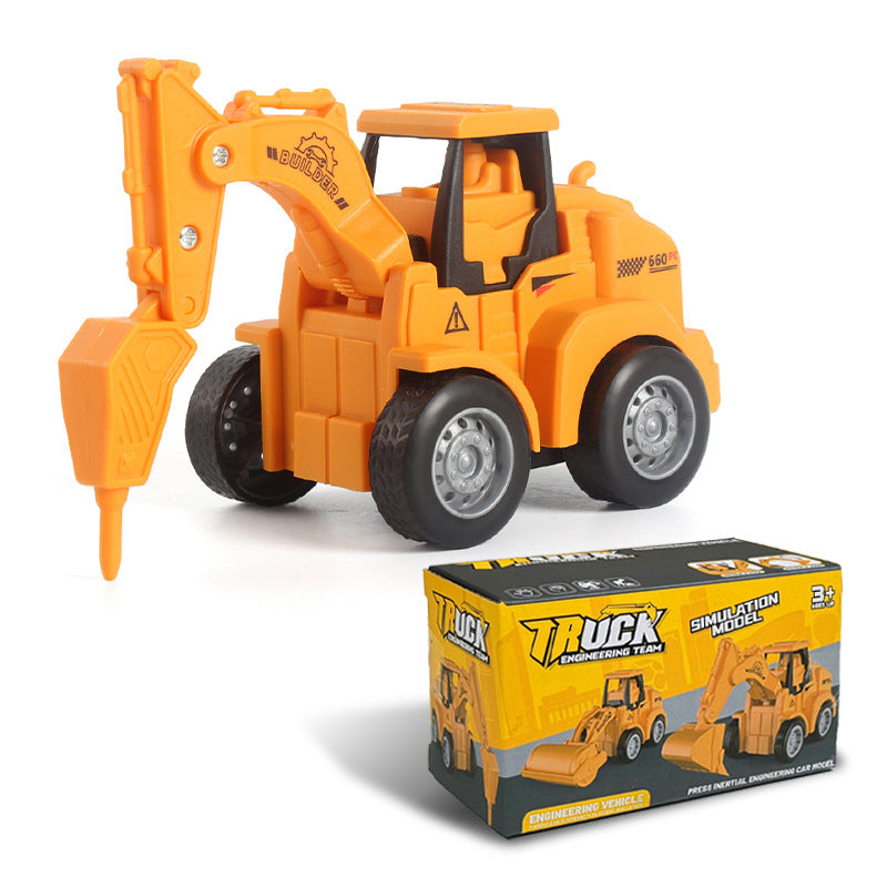 Hot-Selling Children's Push and Slide Construction Vehicles Excavator Bulldozer Fun Simulation Toy Vehicles Factory Direct Sale
