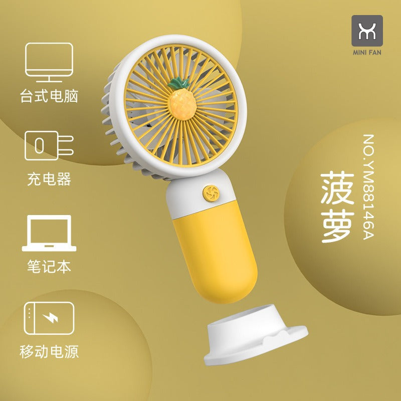 Children's Small Handheld Fan Student Gift Portable Cartoon Mini Portable Rechargeable Small Desktop Fan