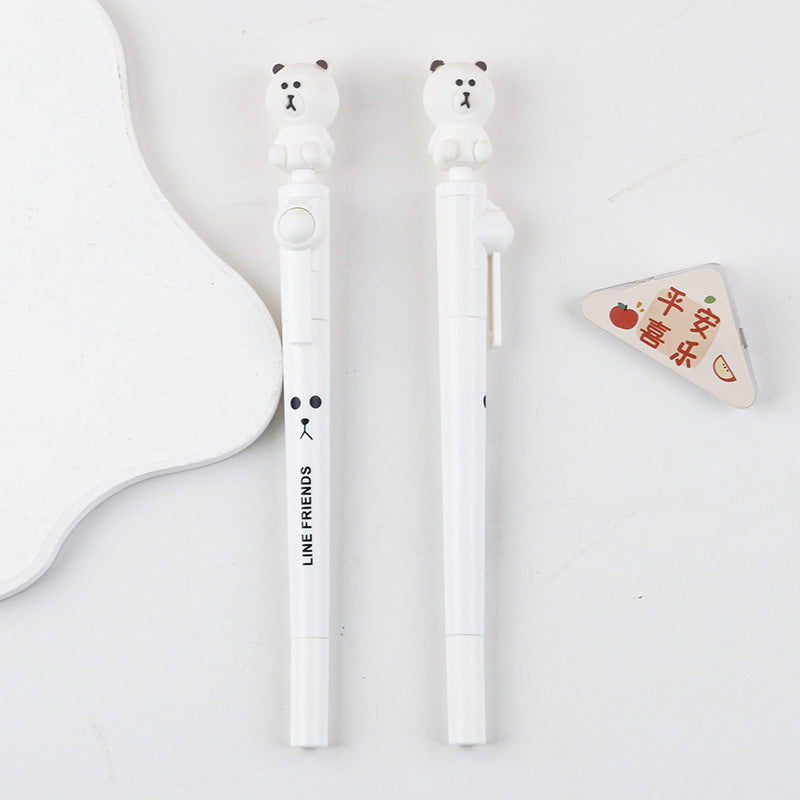 Factory Direct Sale Patrick SpongeBob SquarePants Rotating Pen Cute Gel Pen with Rotating Beads High-Value Student Stress Relief Pen