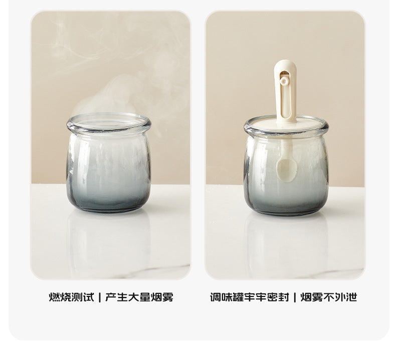 Adjustable Glass Seasoning Bottle Sealed Integrated Moisture-Proof Kitchen Seasoning Bottle Household MSG Salt Jar Set