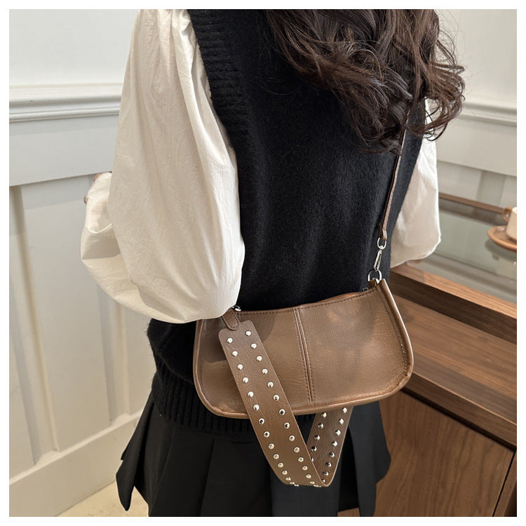Crossbody Pouch2025Spring New Underarm Bag Niche Handbag Versatile Commuter Single Shoulder Underarm Rivet Women's Bag