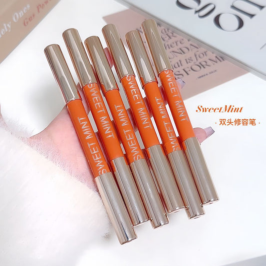 sweet mint Double-Ended Contour Pen Matte Brightening Face Shadow Nose Shadow Highlight Contour All-in-One Stick for Women2542