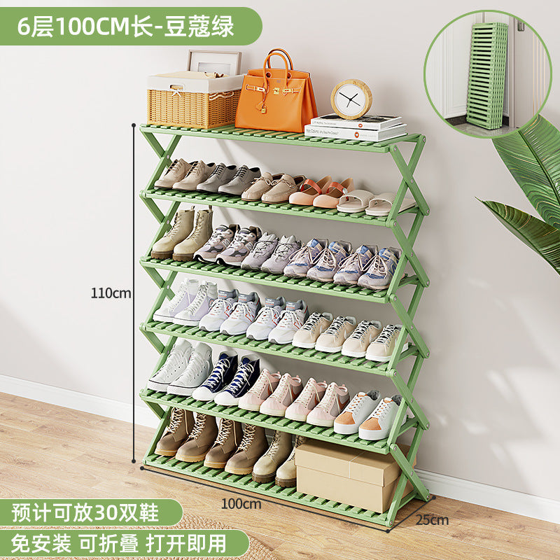Shoe Rack Multi-layer Household Folding Doorway Storage Shoe Rack Dormitory Space-saving Simple Layered Partition Shoe Rack