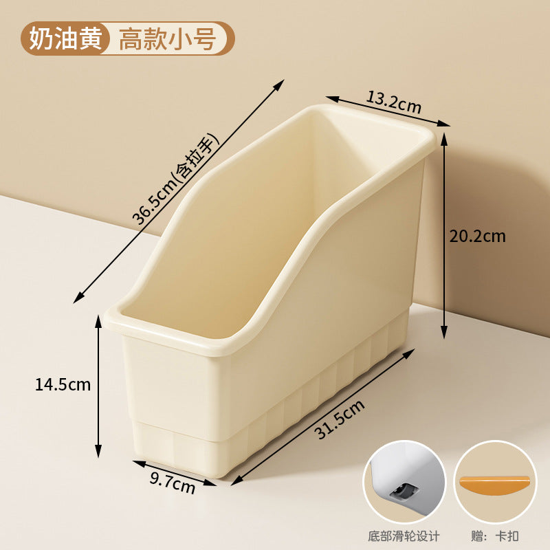 Cabinet Storage Box with Wheels Gap Sundries Kitchen Organizer Box Household Large Capacity Multifunctional Cabinet Storage Box