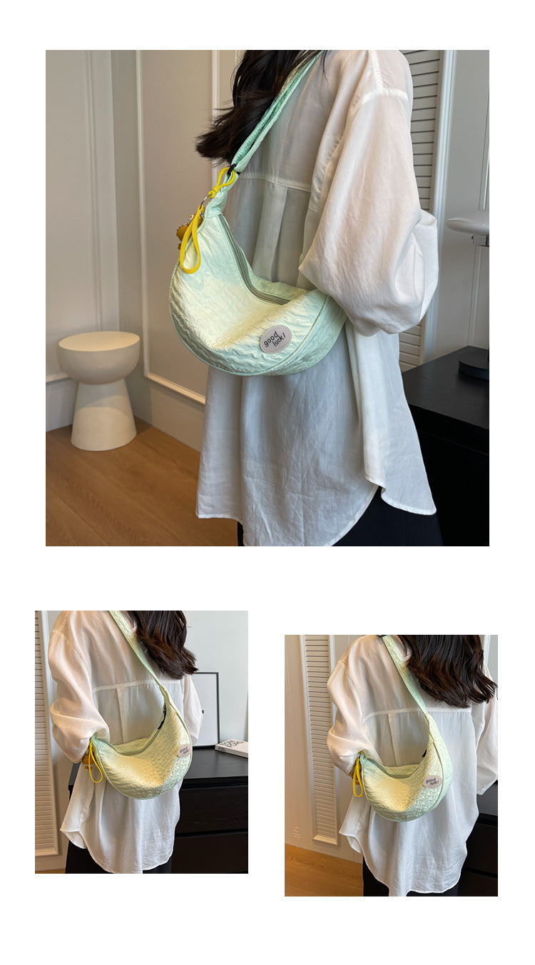 Cute and Versatile Niche Canvas Small Bag for Women2023New Women's Bag Korean Version Crossbody Bag Fashion Single Shoulder Dumpling Bag
