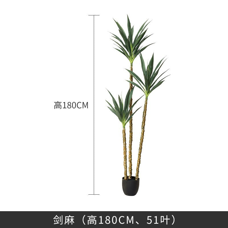 Cross-Border Nordic Large Living Room Decoration Bedroom Floor Fake Tree Bionic Traveler Banana Ficus Lyrata Potted Plant Artificial Green Plant