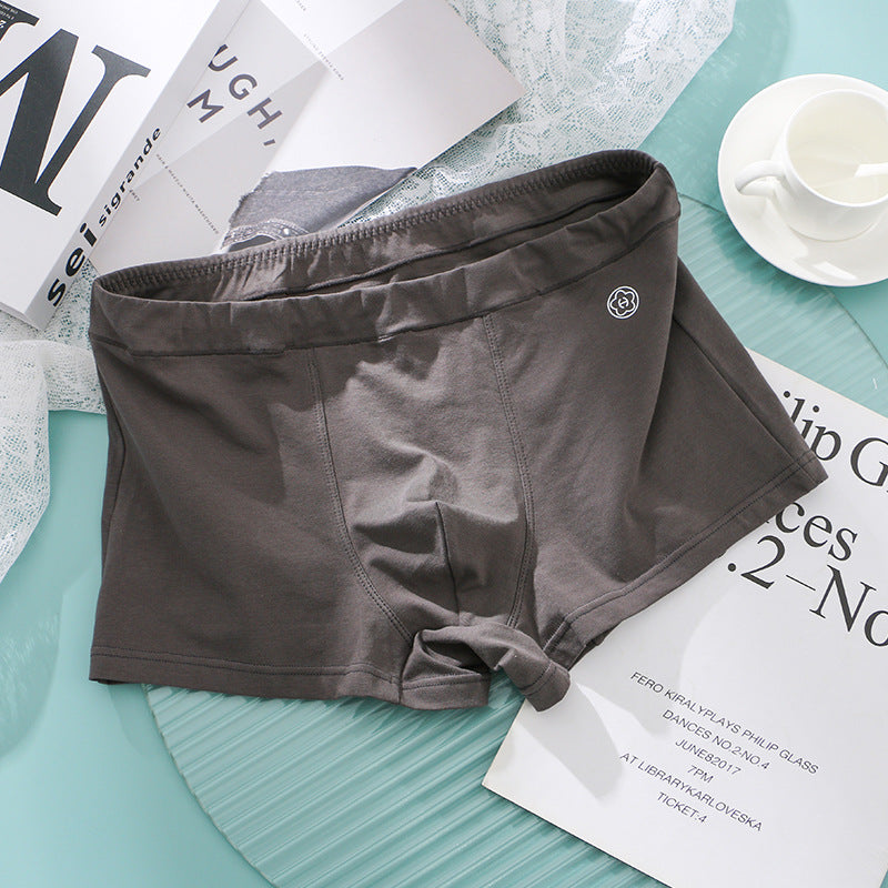Huajie Long Solid Color Cotton Underwear Men's Underwear Slim Fit Boxer Briefs Simple Breathable Men's Comfortable Boxer Briefs Wholesale http://detail.1688.com/offer/783105309256.html
