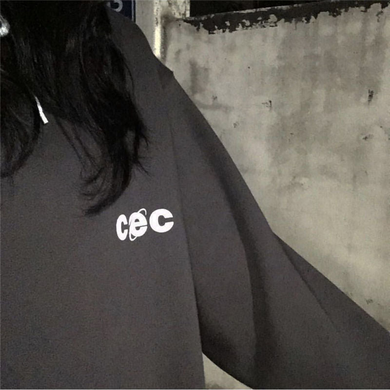 2025Autumn Winter New Couple Outfit Korean Style Printed Zipper Cardigan Hooded Fleece Sweatshirt Loose Fit Student Jacket for Women