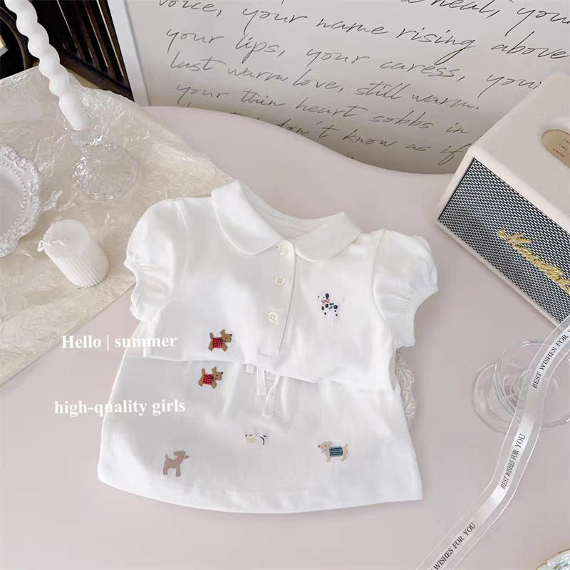 Sweet Little Sister Children's Clothing Girls' Hollow Cool Knitted Vest2025Summer new children's thin knit top