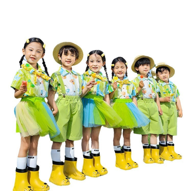 Children's Day Performance Costumes Kindergarten Uniforms Elementary School Choir Costumes Sports Meet Class Uniforms Short Skirt Sets Catwalk