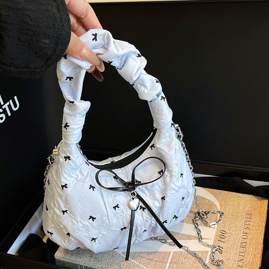 Korean Style Fashion Handbag for Women2025New Bow Crossbody Bag Versatile Parent-Child Cute Children's Bag