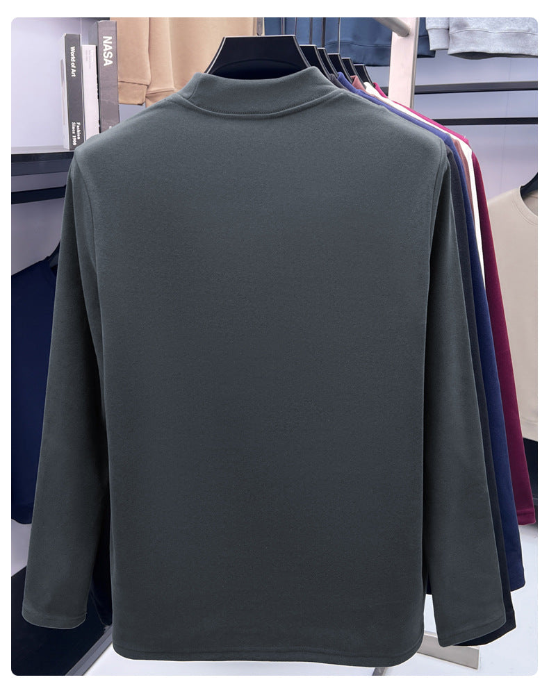 Cross-border foreign trade high-end pony embroidery men's long sleeve t Half Turtleneck Thermal Base Layer Shirt for Men Inner Wear