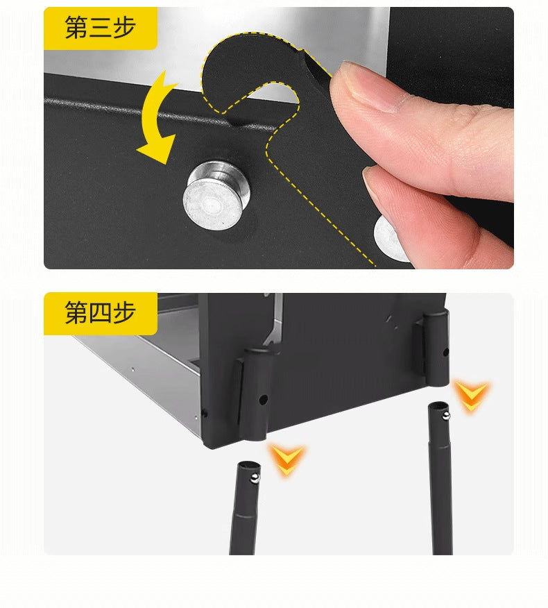 Portable BBQ Grill Outdoor Charcoal Folding BBQ Rack Stainless Steel Thickened BBQ Stove BBQ Barbecue Utensils
