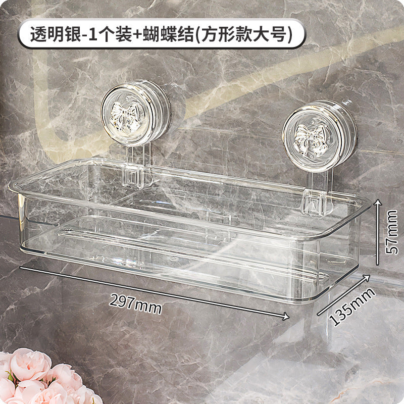 Suction Cup Tissue Box Bathroom Toilet Paper Box Wall-Mounted Punch-Free Bathroom Roll Stand Toilet Paper Storage Box