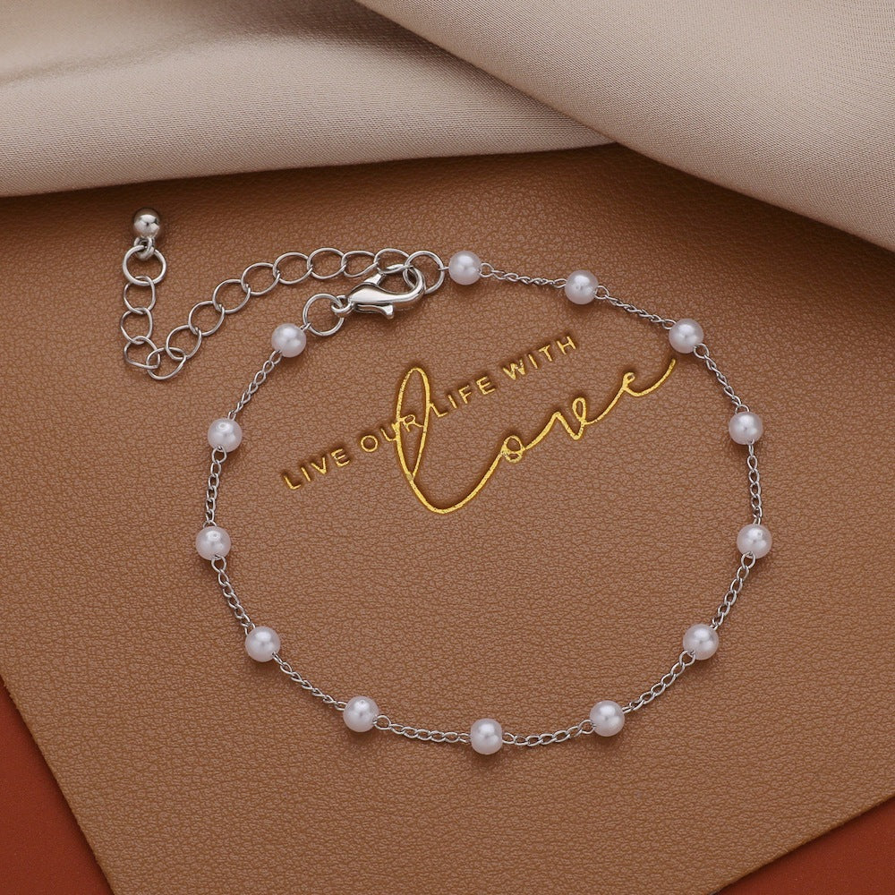 Korean Versatile Pearl Bracelet for Women ins Niche Style High-End Titanium Steel Bracelet Couple Bracelets Wholesale