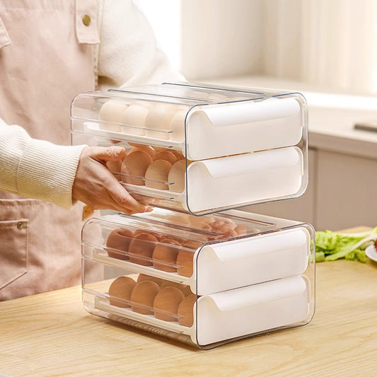 Egg Storage Box Drawer Type Refrigerator Food Grade Egg Rack Holder Special Household Fresh-keeping Kitchen Organizer Artifact