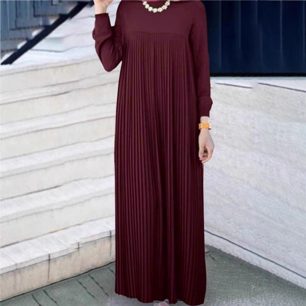 Muslim2025New Dress Women's Clothing Cross-Border Middle East Showstopper Long Dress Elegant and Fashionable