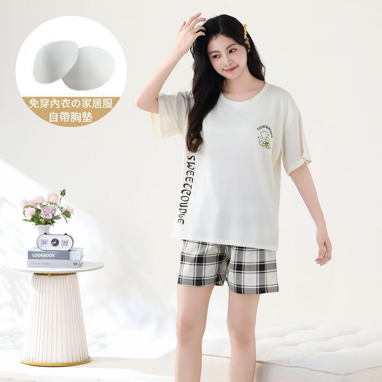Foreign Trade Cross-Border Internet Celebrity Live Korean Version Cartoon Wearable Couple Short Sleeve Pajamas Homewear Summer Set Men's Pajamas