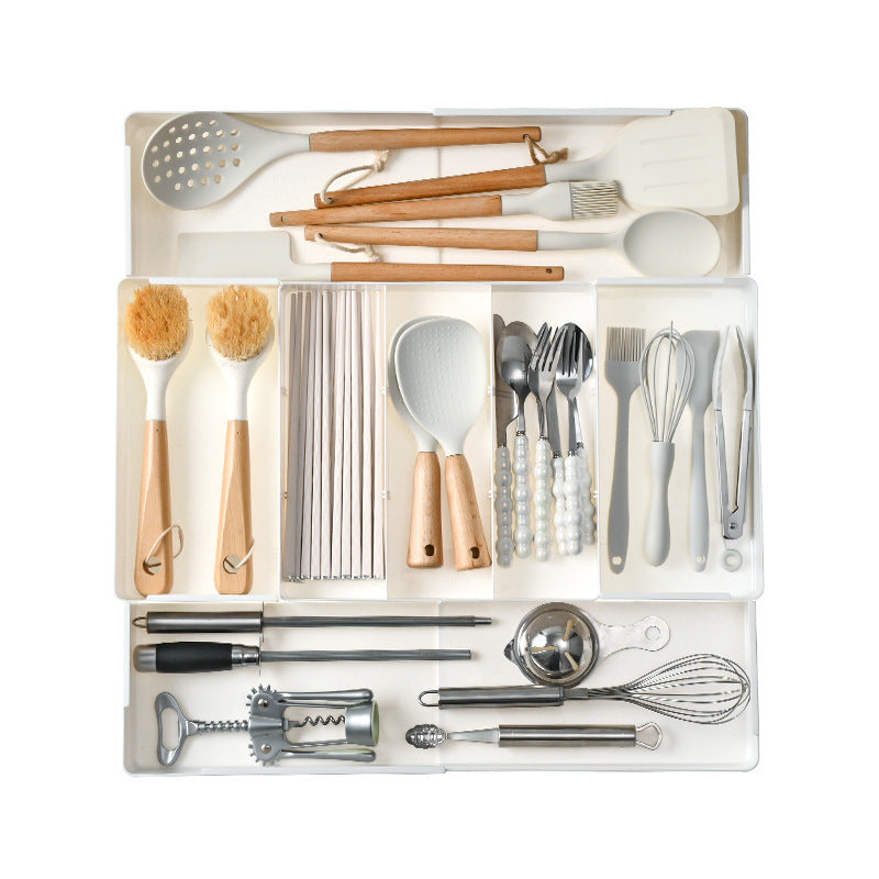 Drawer Divider Storage Box Expandable Dressing Table Cosmetics Kitchen Tableware Desktop Miscellaneous Organizer Box