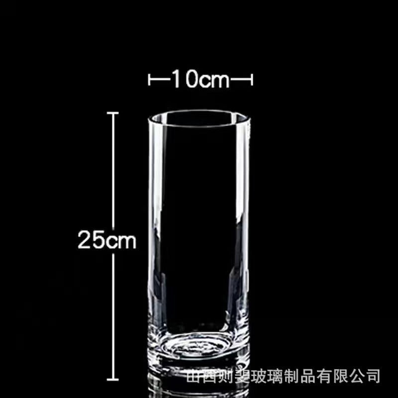 Zefei One-Piece Dropshipping Internet Celebrity Transparent Straight Glass Vase Bedroom Desktop Living Room Dining Table Fresh Flower Arrangement Ornament