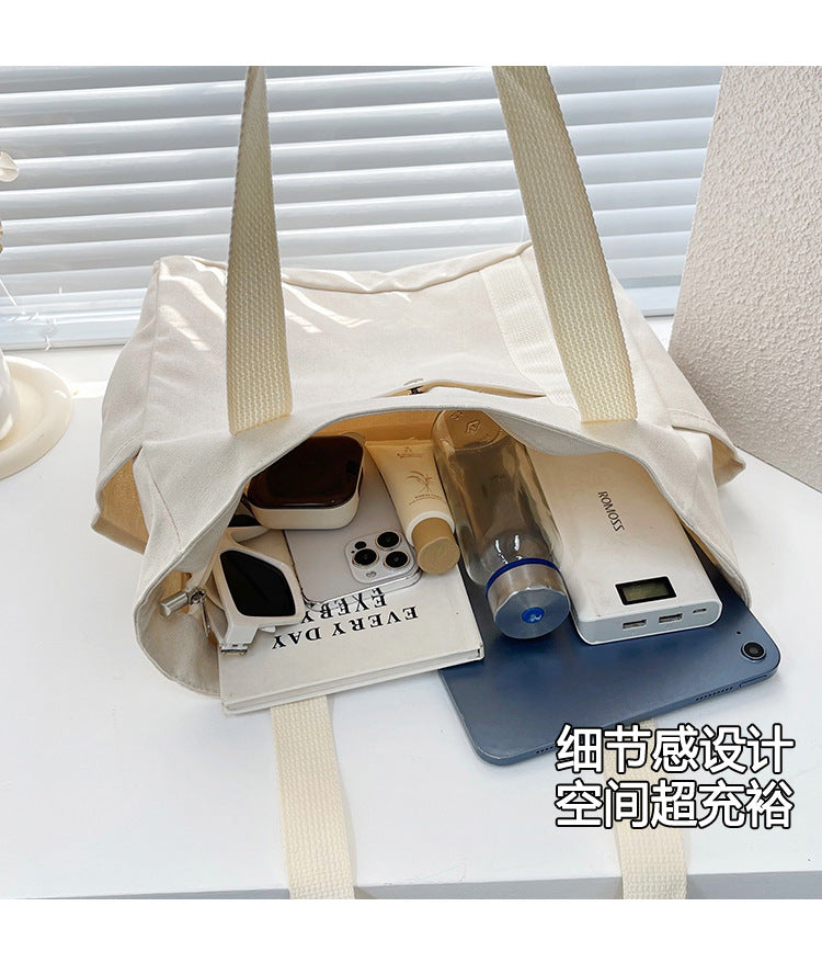 Large Capacity Tote Canvas Bag for Work and Going out Good-looking Commuter's All-Matching Art Student Book One Shoulder Bag Bag