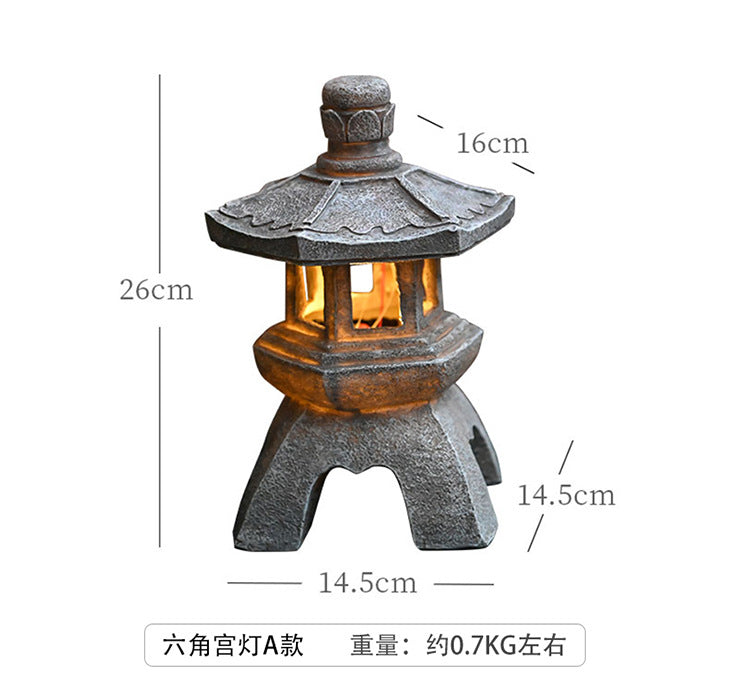 Chinese Antique Style Palace Lantern Solar Outdoor Courtyard Decoration Ornament Garden Villa Balcony Floor Landscape Lamp