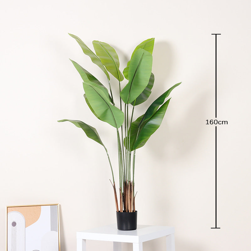 Cross-Border Nordic Large Living Room Decoration Bedroom Floor Fake Tree Bionic Traveler Banana Ficus Lyrata Potted Plant Artificial Green Plant