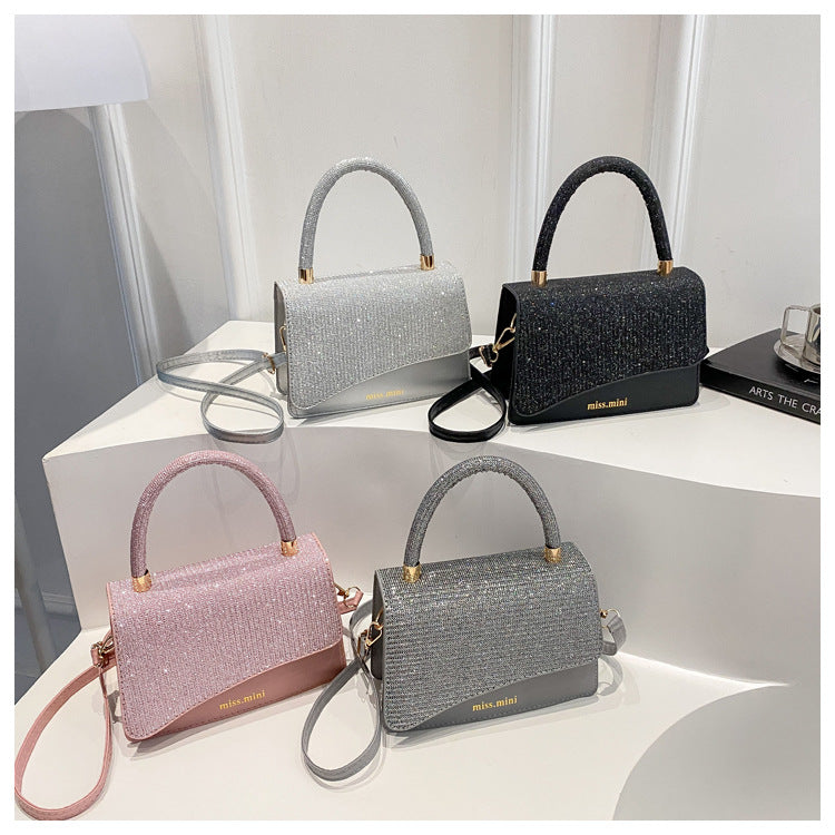 Women's New Bag2025Spring Fashion Light Luxury High-End Diamond-Studded Bag Simple Crossbody Bag for Women Large Capacity Hot Sale