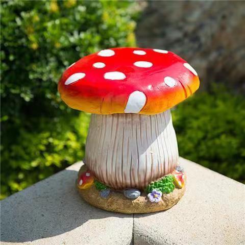Outdoor fiberglass mushroom table and chair ornament Yard Table Courtyard Garden Kindergarten Garden Landscape Sculpture Ornament