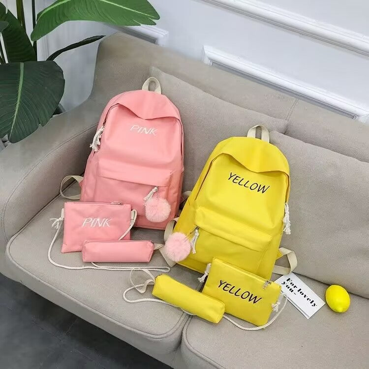Three-piece Backpack Set New Korean Version Fashionable Backpack for Primary and Secondary School Students Large Capacity Unisex Travel Bag http://detail.1688.com/offer/940937569372.html