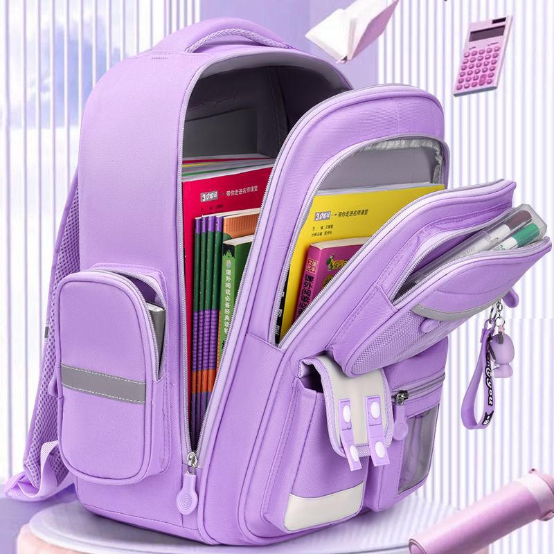 Schoolbag for Elementary School Girls, Spine Protection, Grades 1-6, Cute Large Capacity, Lightweight Children's Backpack http://detail.1688.com/offer/957363191260.html