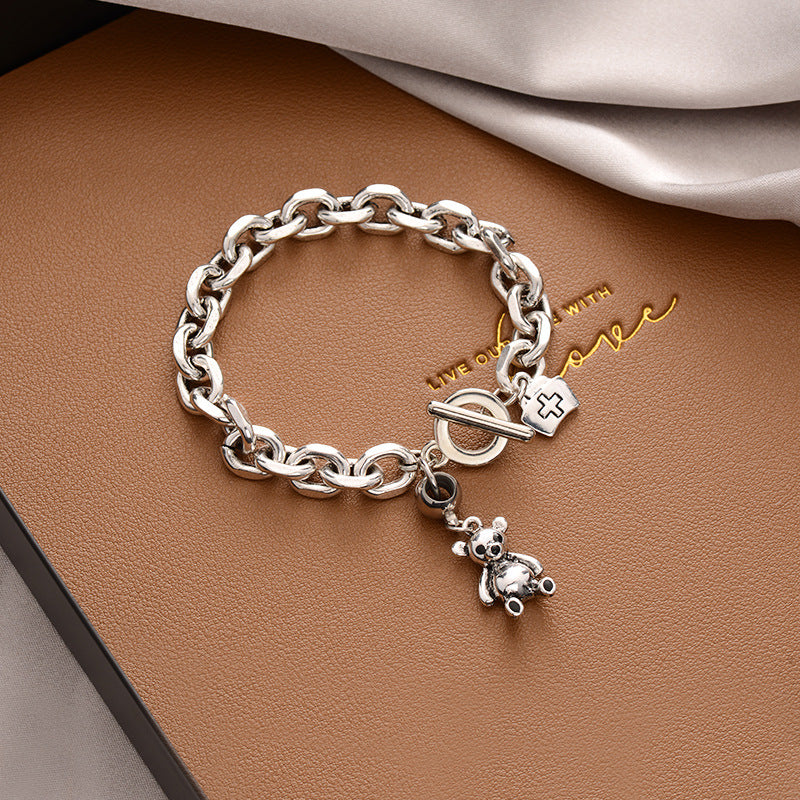 Korean Versatile Pearl Bracelet for Women ins Niche Style High-End Titanium Steel Bracelet Couple Bracelets Wholesale