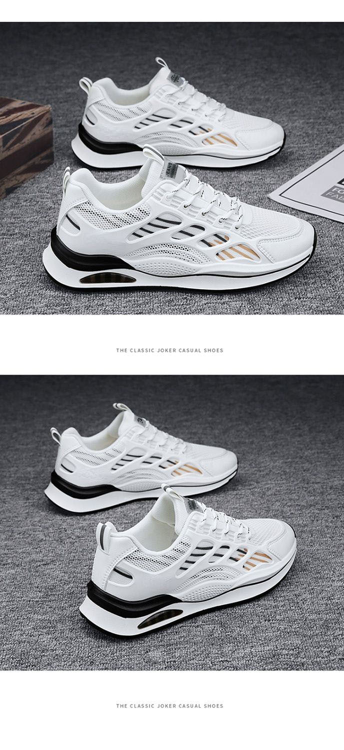 2024Spring Youth New Trend Men's Shoes Korean Style Breathable Versatile White Sneakers Running Student Casual Sports Shoes