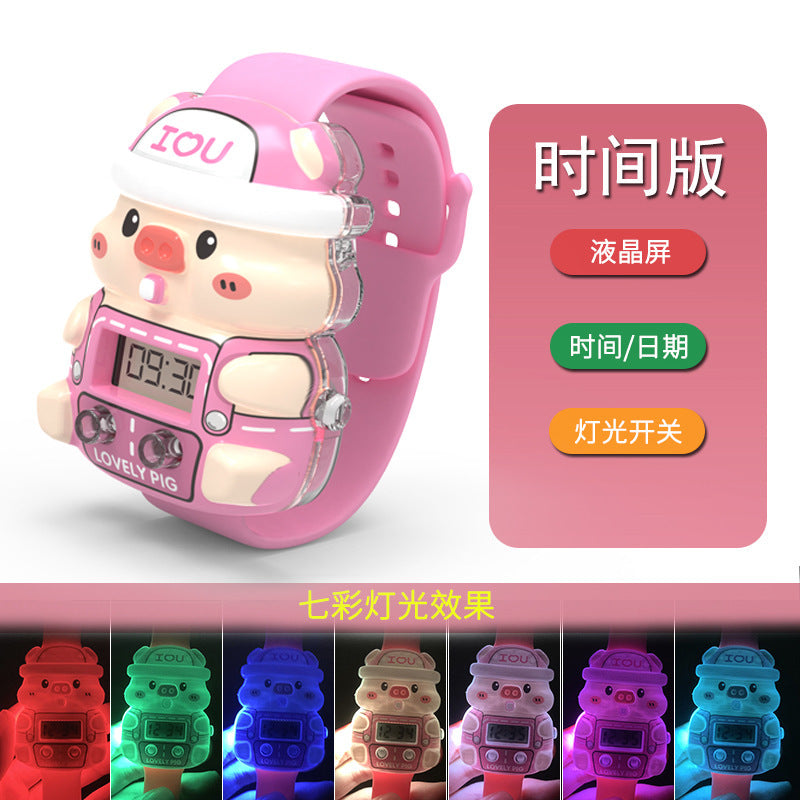 Music Watch Colorful Glowing Cute Cartoon Children's Electronic Watch Toy Elementary School Kindergarten Gift Wholesale