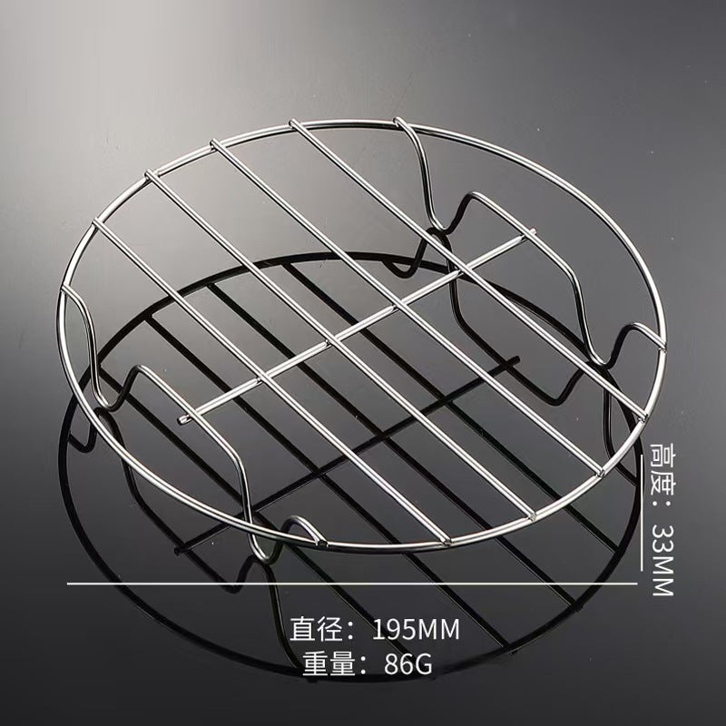 Stainless Steel Steaming Rack Kitchen Household Cooking Steaming Dish Rack Four-Legged Heat and Water Insulation Steaming Rack with Compartments304Steam Tray Steam Rack