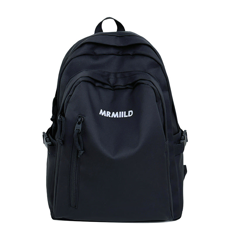 Large Capacity Backpack Women's New Fashion Simple School Bag Harajuku style solid color travel backpack for middle and high school students http://detail.1688.com/offer/967608488585.html