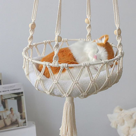 Four Seasons Mesh Cat Bed Pet Cat Bed Semi-Enclosed Cat Nest Handwoven Cotton Rope Indoor Home Supplies Wholesale