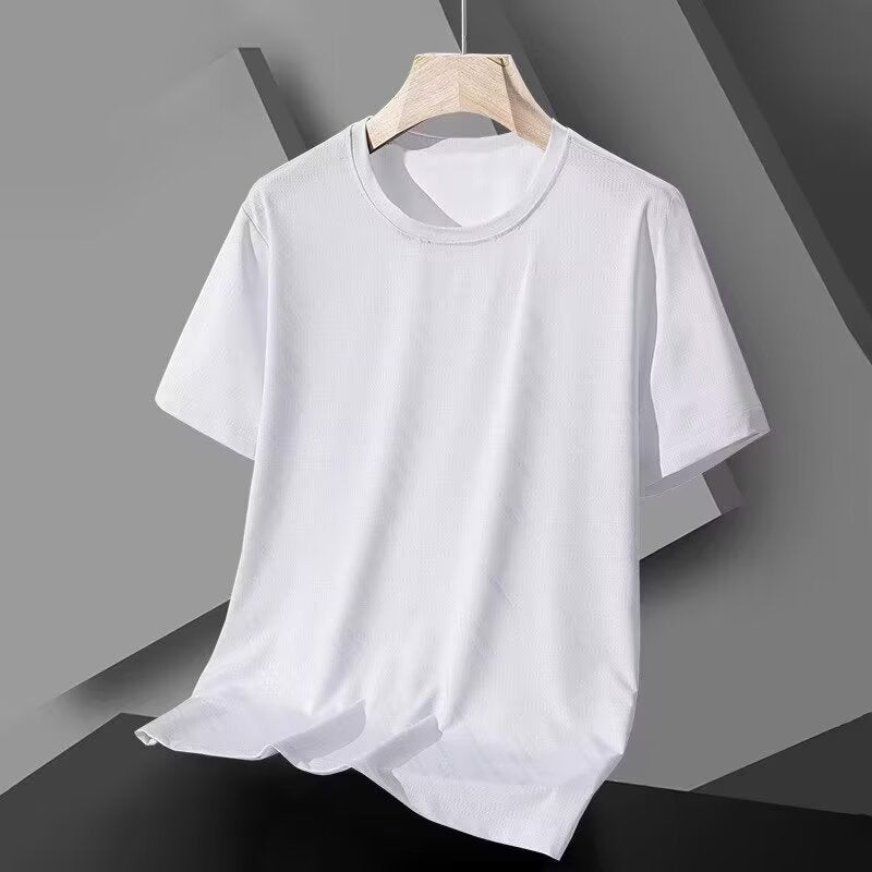 2025Men's Fashion Export New Short Sleeve t Summer Thin Mesh Half Sleeve Sports Quick-Dry Top1Delivery