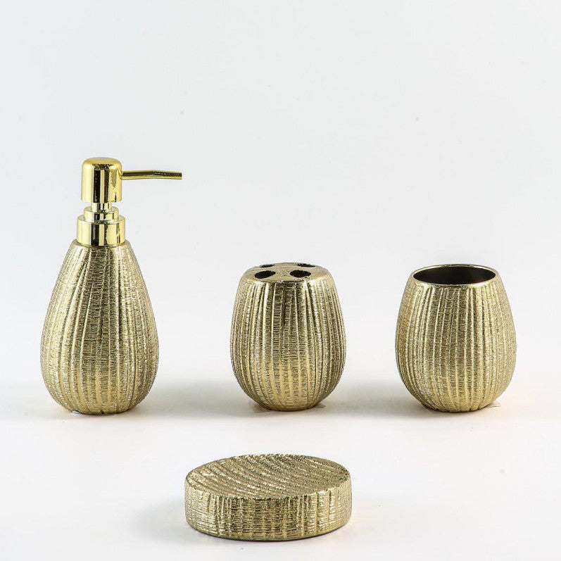 Modern Ceramic Bathroom Set Four-Piece Set Bathroom Lotion Bottle Press Hand Sanitizer Bottle Mouthwash Cup Toothbrush Holder Soap Dish