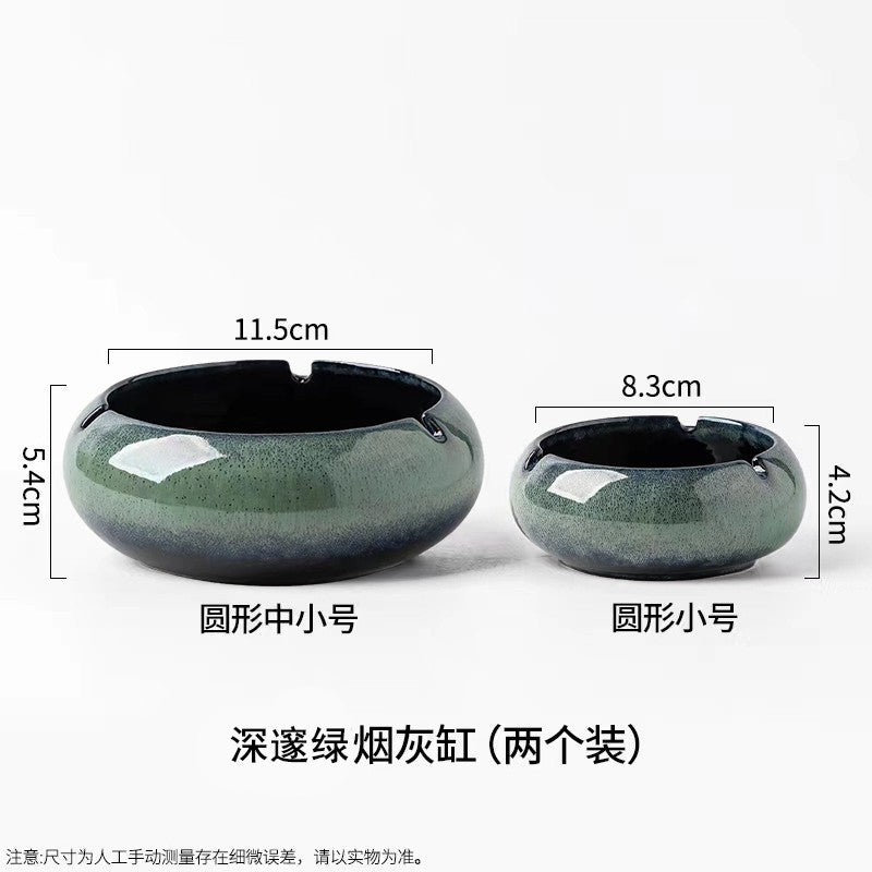 Large Ashtray Creative Personality Ceramic Ashtray Home Retro Chinese Style Living Room Light Luxury Office Trendy Ashtray
