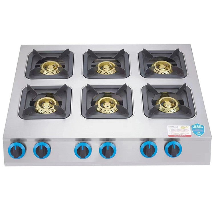 Commercial Clay Pot Stove with Flameout Protection Stainless Steel Gas Stove Clay Pot Stove Multi-Burner Three Four Six Eight Burner Natural Gas Stove