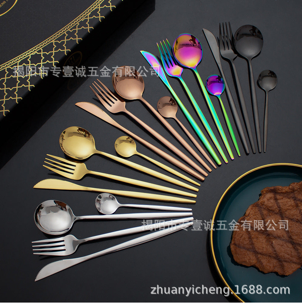 24 pcs stainless steel knife fork and spoon set cutlery set