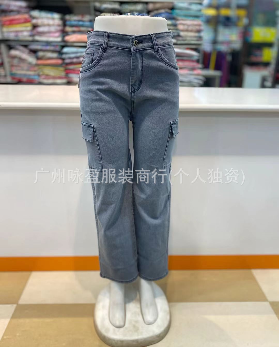 Simple pocket jeans Multi-pocket Women's Jeans Cargo Pants Wholesale cargo jeans