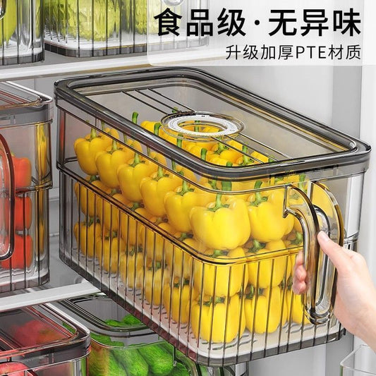 Refrigerator Fresh Storage Box Food Grade Kitchen Special Vegetable Fruit Egg Freezer Storage Organizer Box with Handle